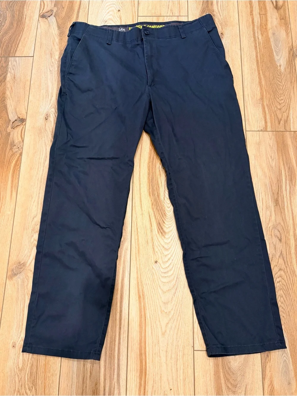 Men's Lee Navy Chino Pants - Modern Straight Fit